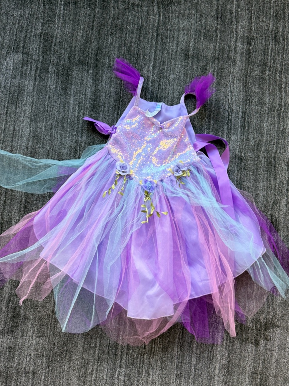 Purple Tulle Fairy Costume Dress cover up for Kids - Sparkle Bodice